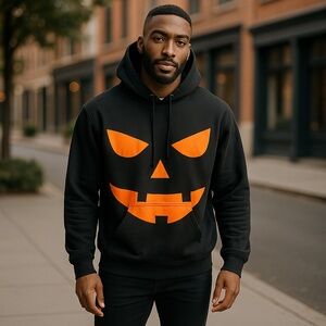 🛍️2455 NWOT 3three In Men’s Silky Halloween Hoodie
